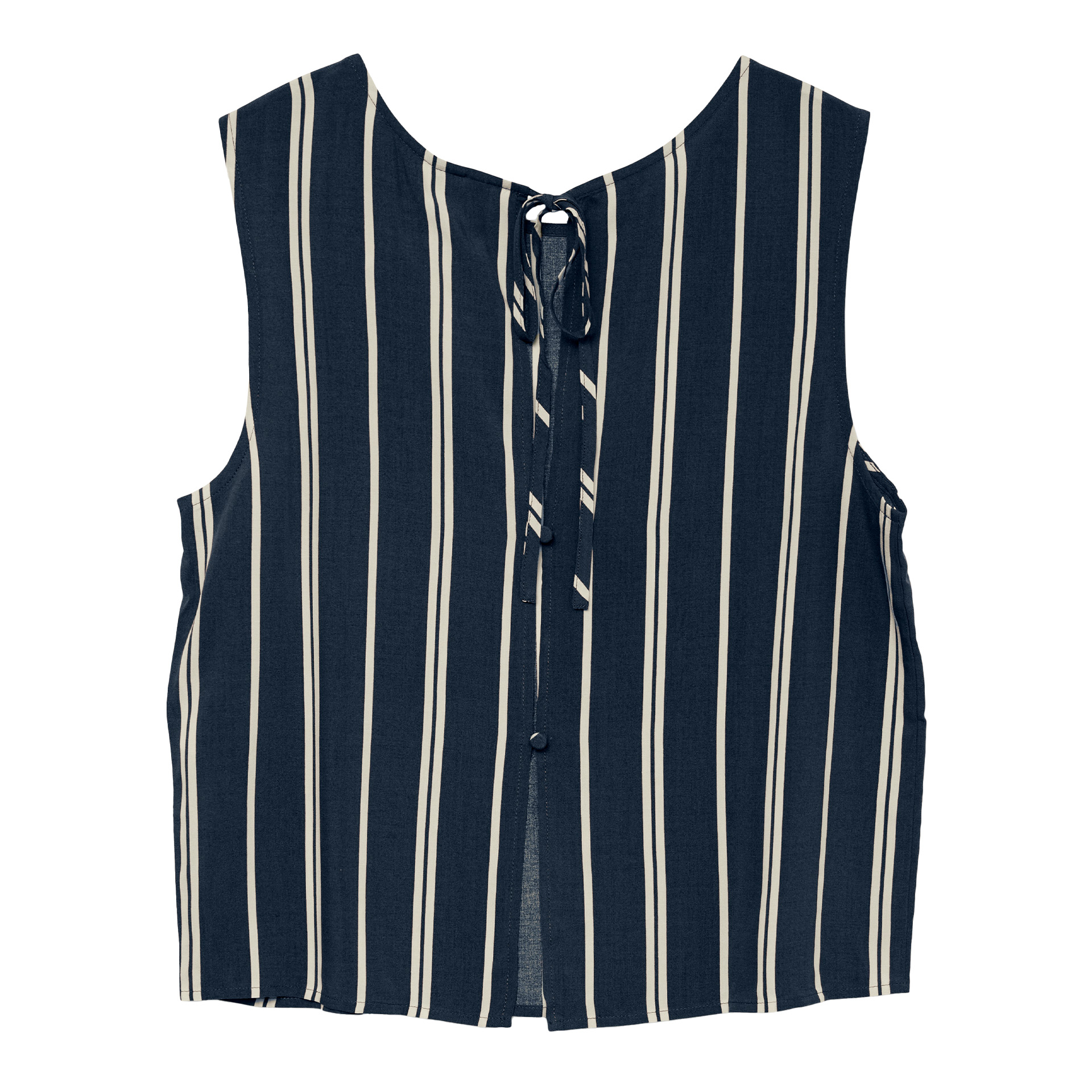 Vero Moda Vmchristina Sl Short Stripe Top Wvn Ga Navy Blazer Birch