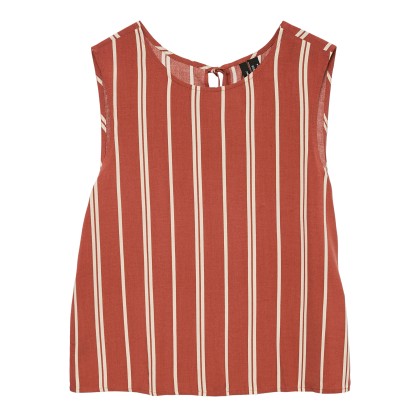 Vero Moda Vmchristina Sl Short Stripe Top Wvn Ga Marsala Birch
