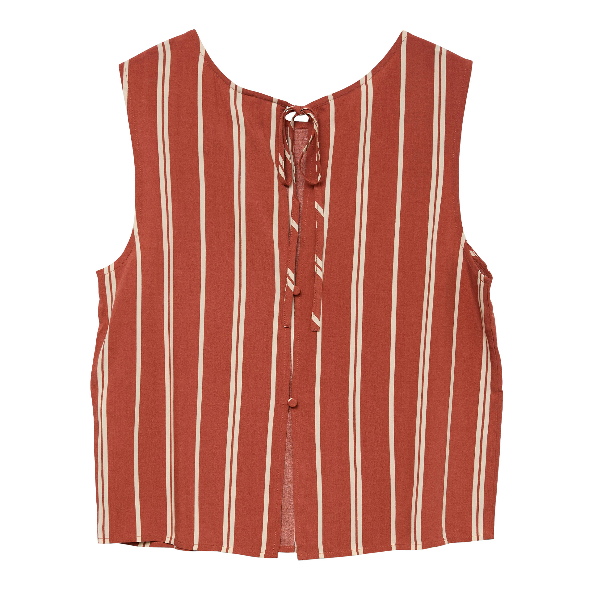 Vero Moda Vmchristina Sl Short Stripe Top Wvn Ga Marsala Birch