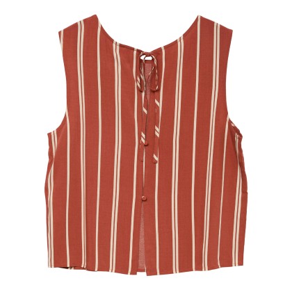 Vero Moda Vmchristina Sl Short Stripe Top Wvn Ga Marsala Birch