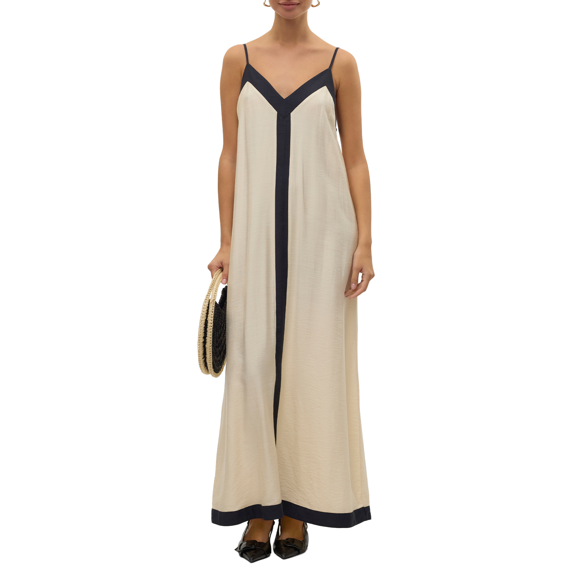 Vero Moda Vmdenise Singlet Ankle Dress Wvn Btq Ga Birch Black