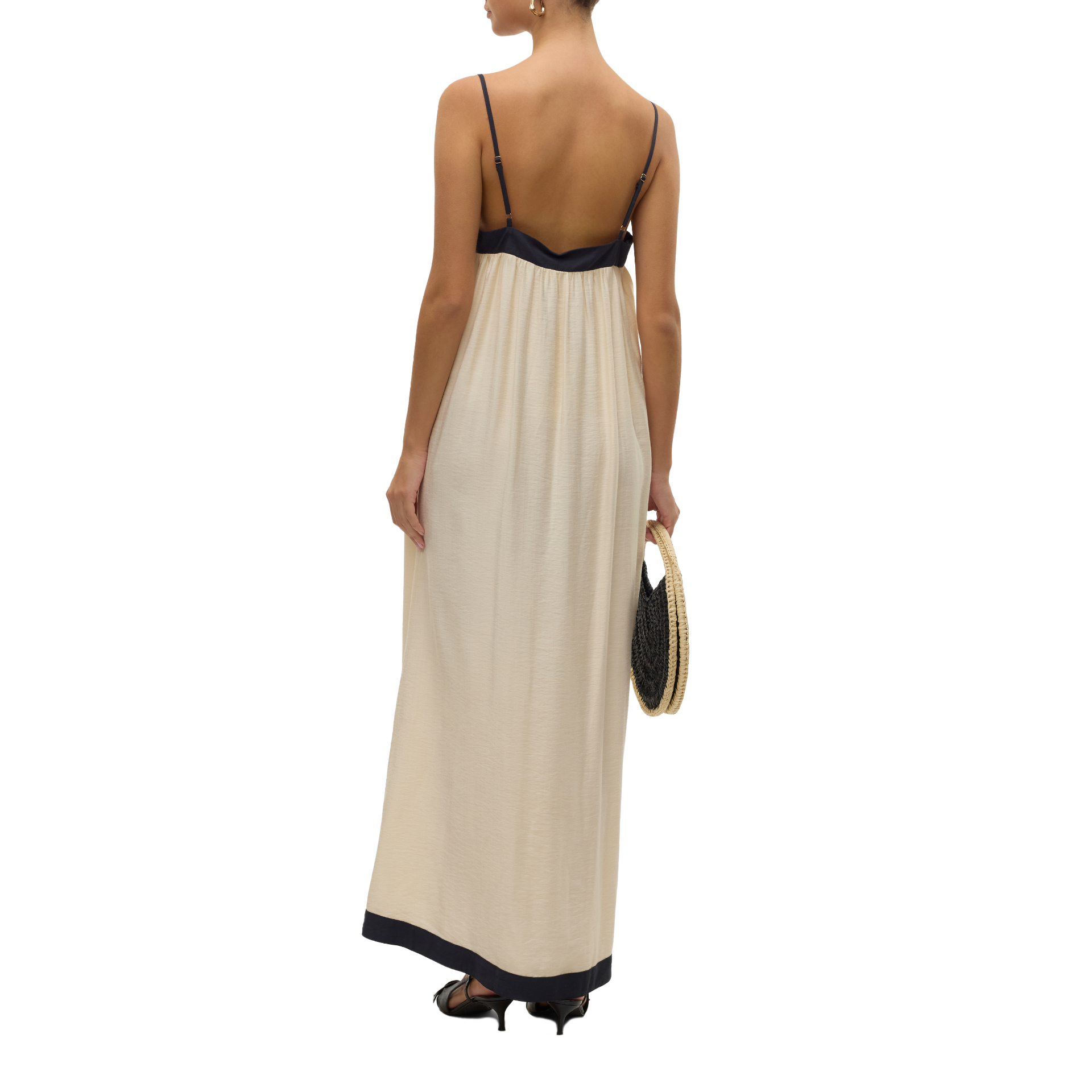 Vero Moda Vmdenise Singlet Ankle Dress Wvn Btq Ga Birch Black