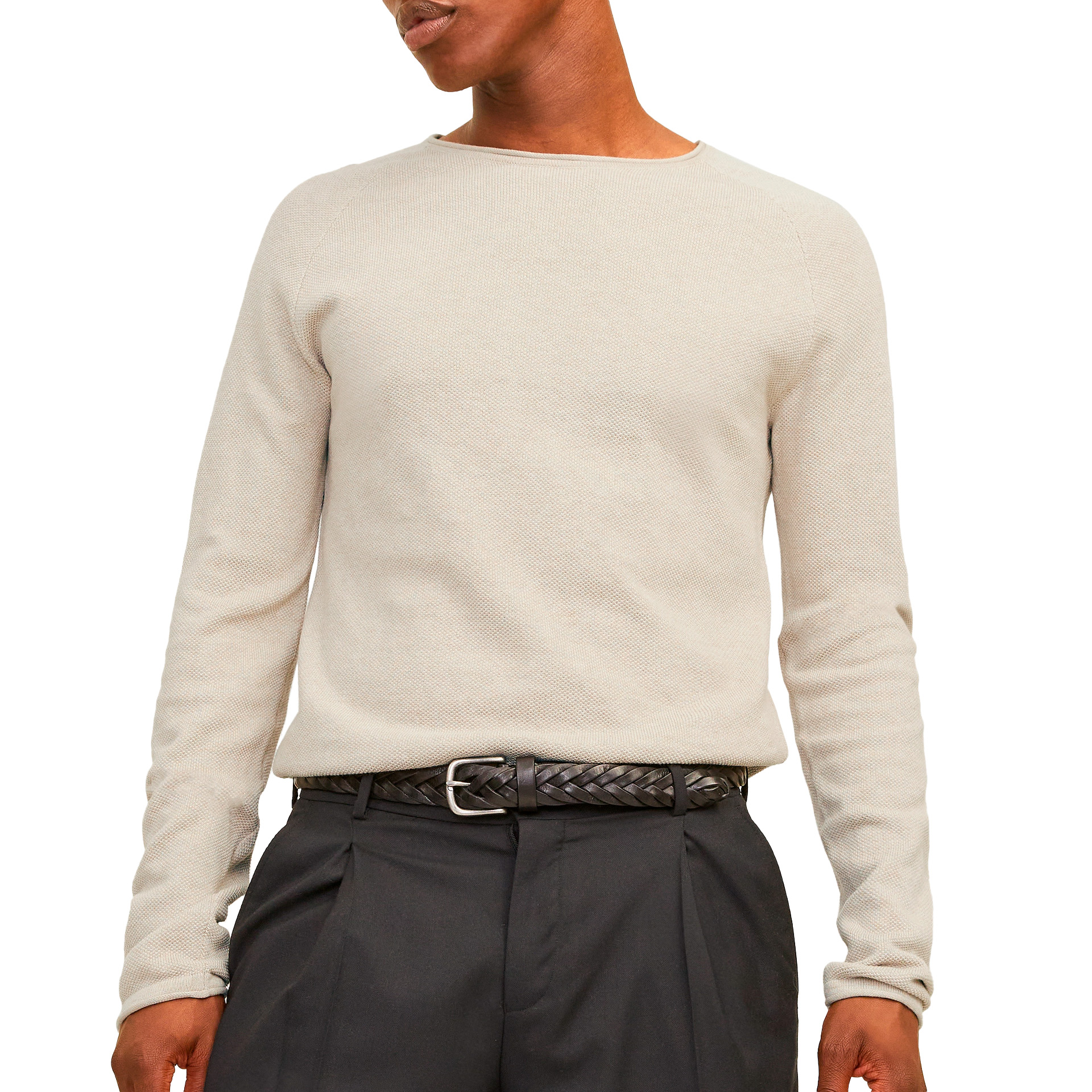Jack & Jones Camisola Jjehill Knit Crew Neck Oatmeal Melange