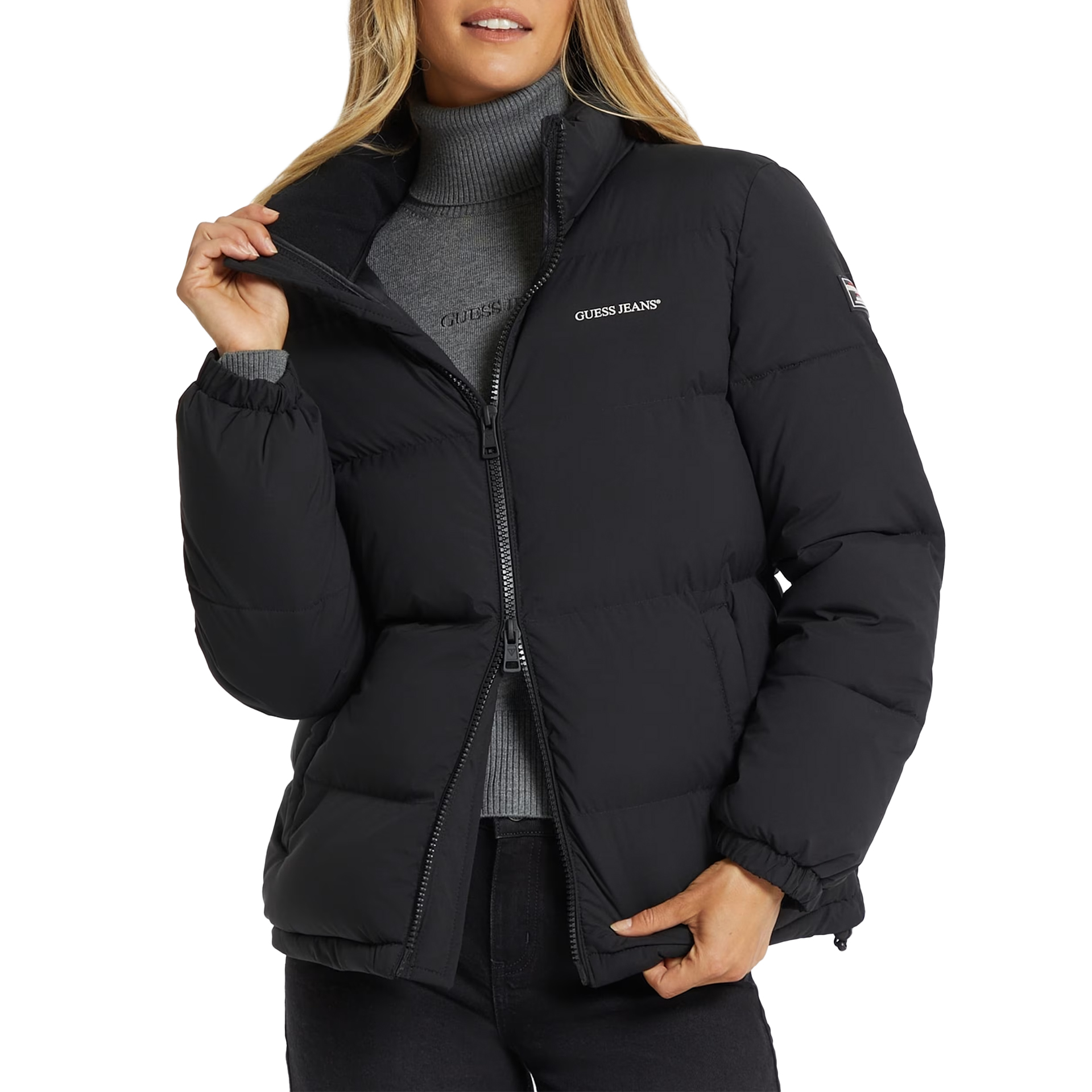 Guess Casaco Reg Lenght Puffer Jkt Jet Black A996