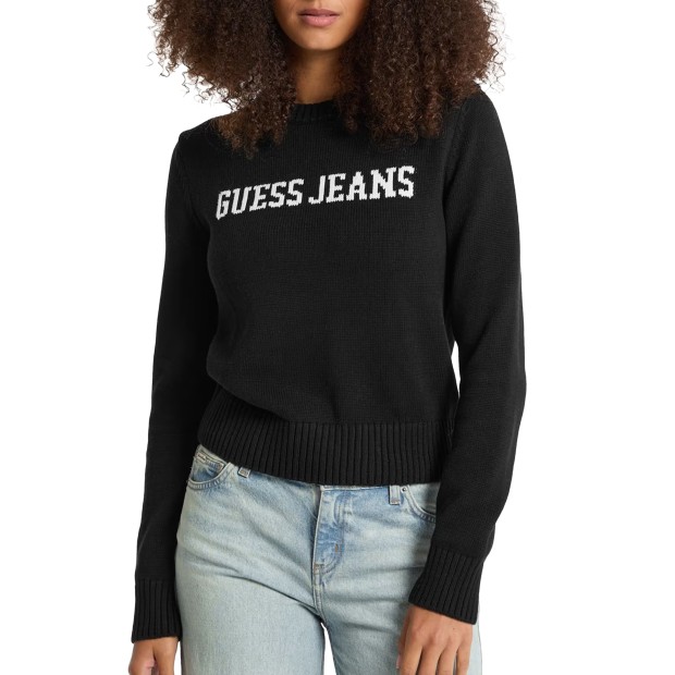 Guess Camisola Cn Gue J Intarsia Jet Black A996