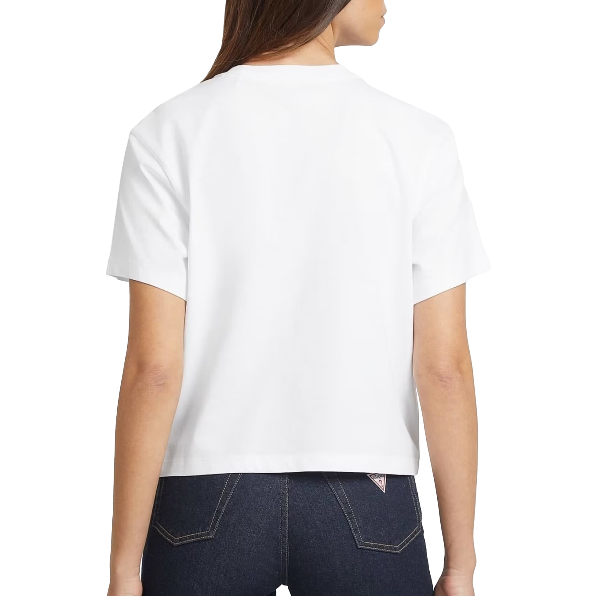Guess T-shirt Cn Boxy Mini Triang Pure White