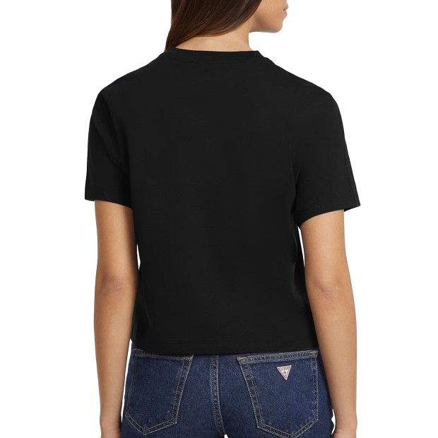 Guess T-shirt Cn Boxy Mini Triang Jet Black A996