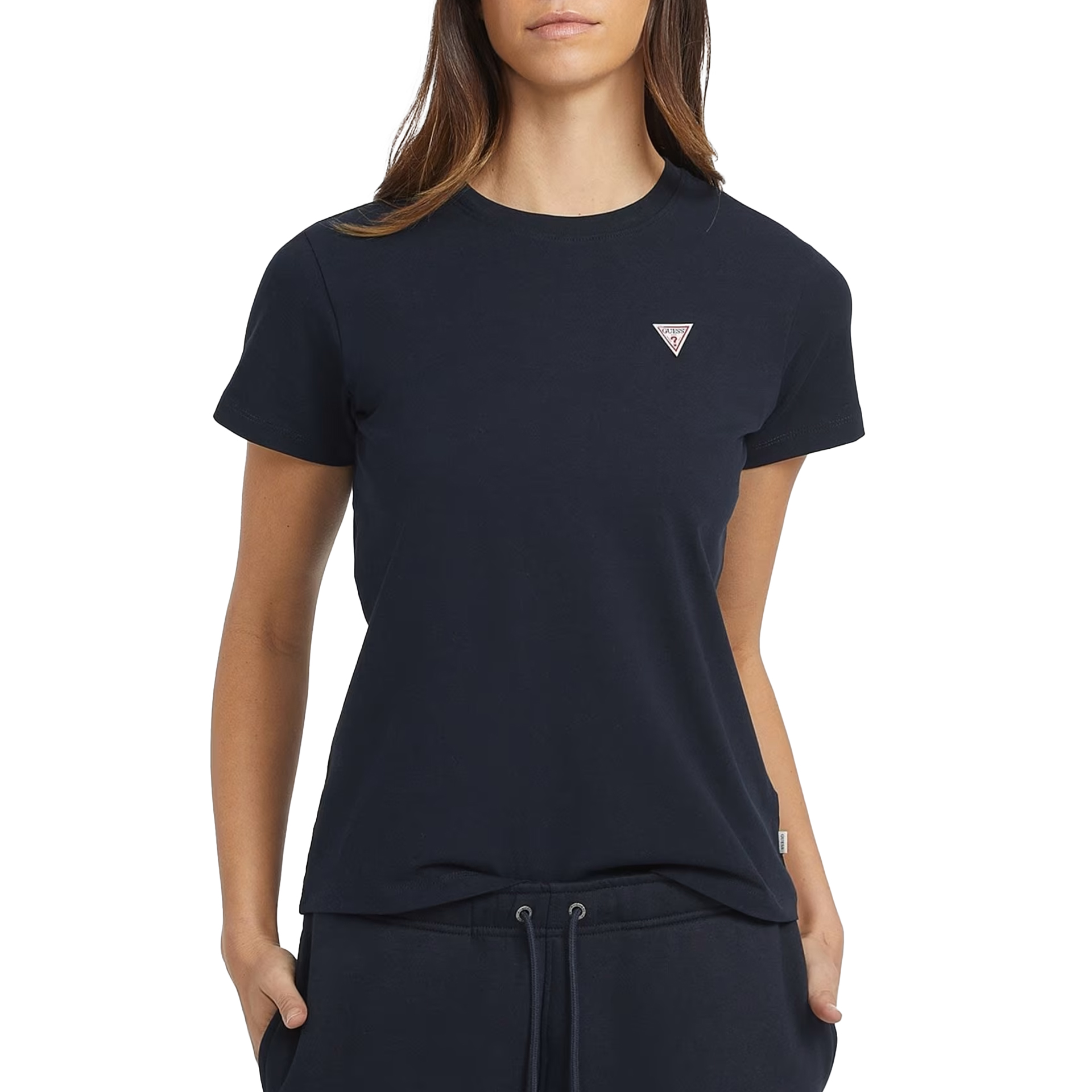 Guess T-shirt Cn Reg Mini Triangle Daring Ocean