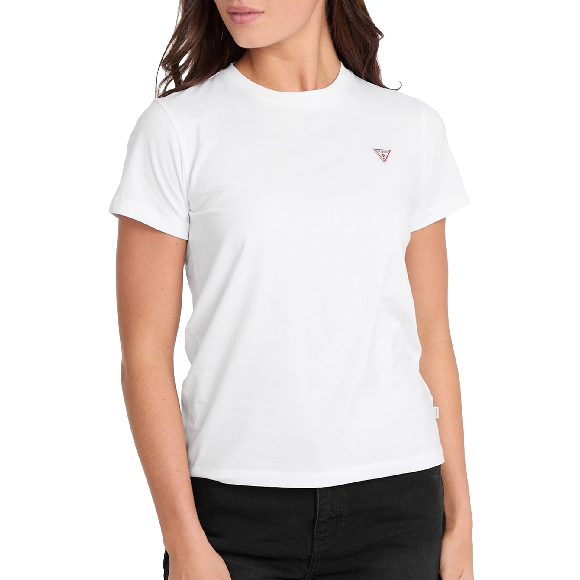 Guess T-shirt Cn Reg Mini Triangle Pure White