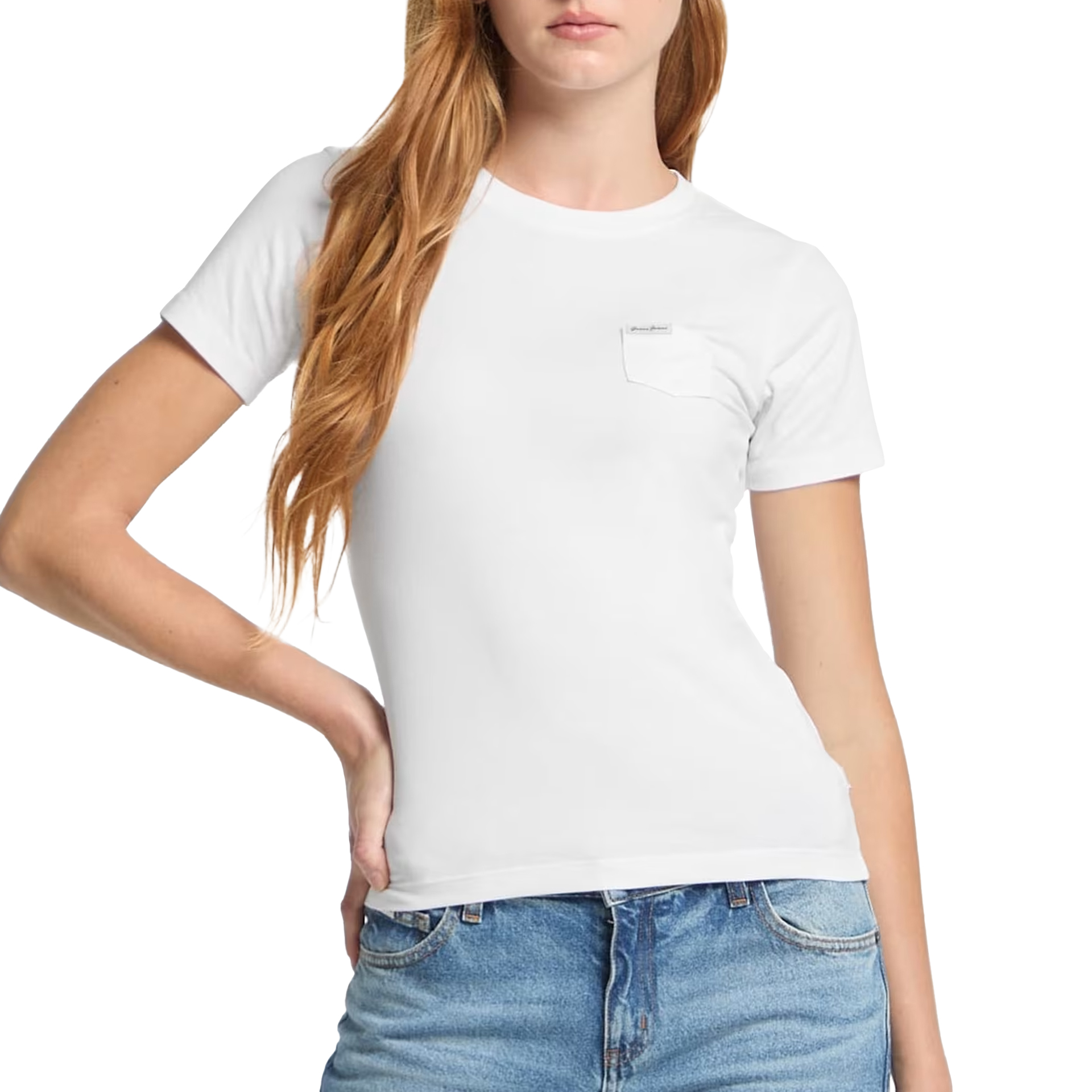 Guess T-shirt Slim Pkt Pure White