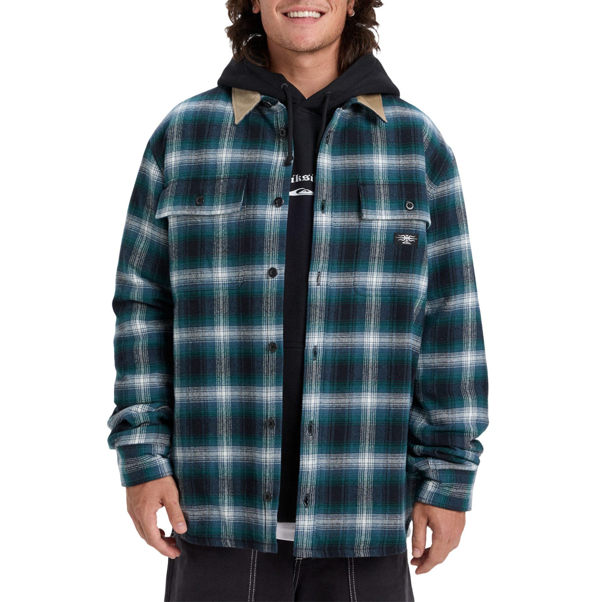 Quiksilver Camisa Shadow Check Orion Blue Desert