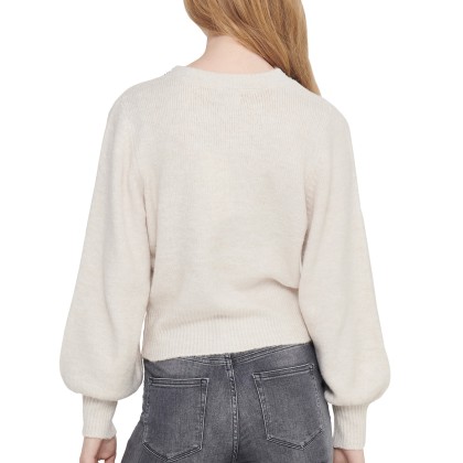 Only Camisola Elsa Knt Pumice Stone W. White Melange