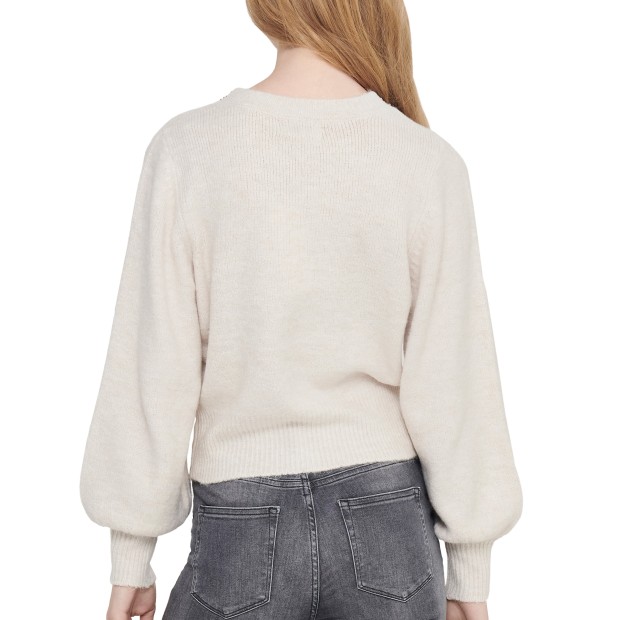 Only Camisola Elsa Knt Pumice Stone W. White Melange