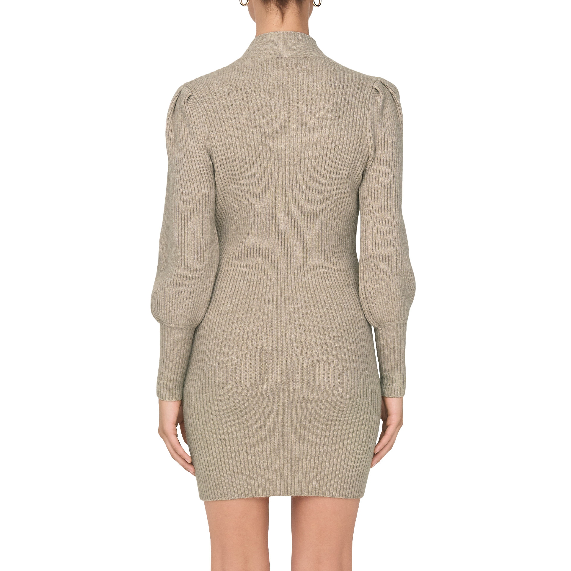 Only Camisola Katia L/S Highneck Knt White Melange