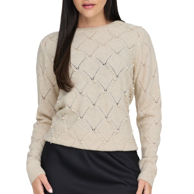Only Camisola Liana Life Pearl O-Neck Knt Pumice S