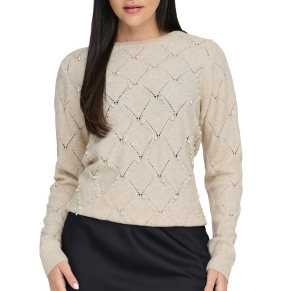Only  Camisola Liana Life  Pearl O-Neck Knt Pumice S