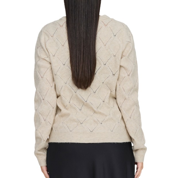 Only Camisola Liana Life Pearl O-Neck Knt Pumice S