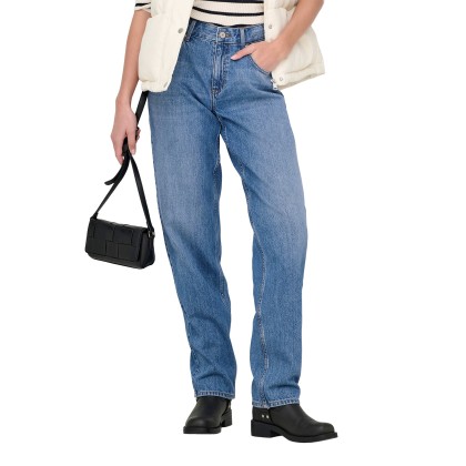 Only Onllumi Mw Mom Straight Dnm Pim920 Noos Medium Blue Denim
