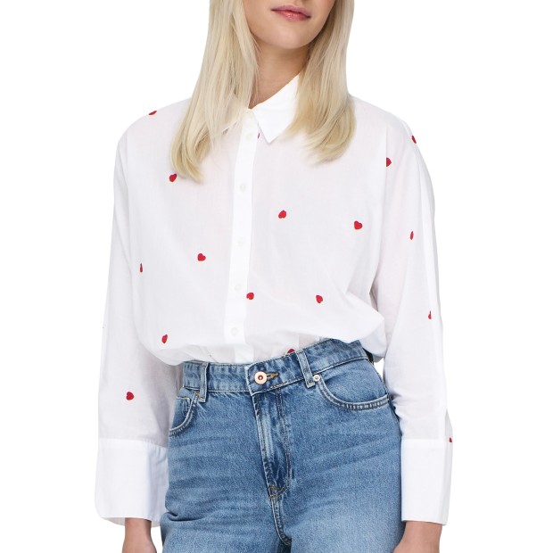 Only Onlnew Lina Grace Ls Emb Shirt Noos Wvn
