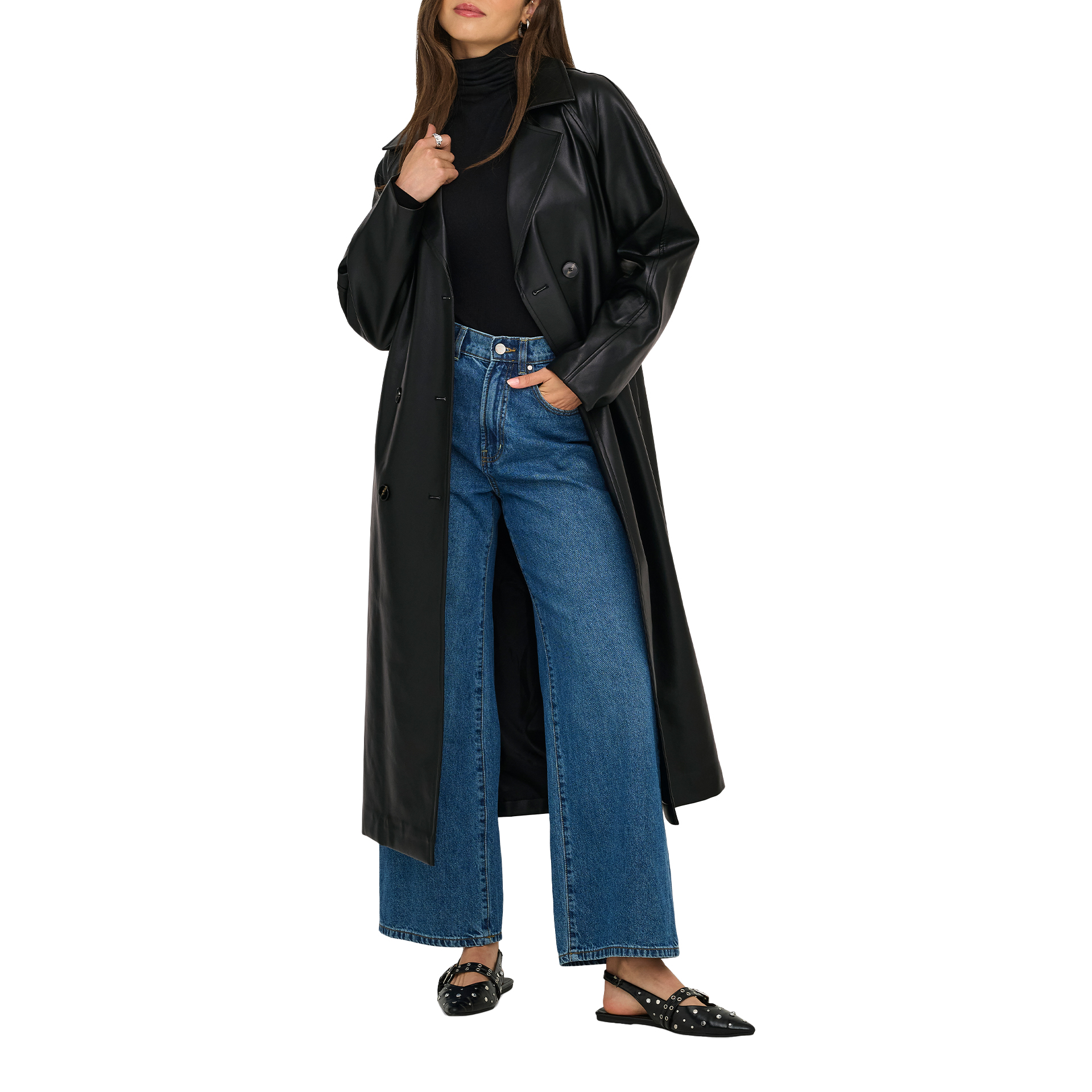 Only  Casaco Bina Faux Leather Otw Black