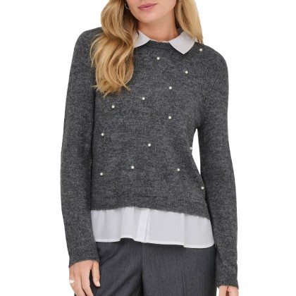 Only  Camisola Dolly  Woven Mix Pearl Pull Knt Mediu