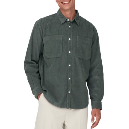 Only&Sons  Camisa Alp Rlx 2Pkt Washd Cord  Castor Gra