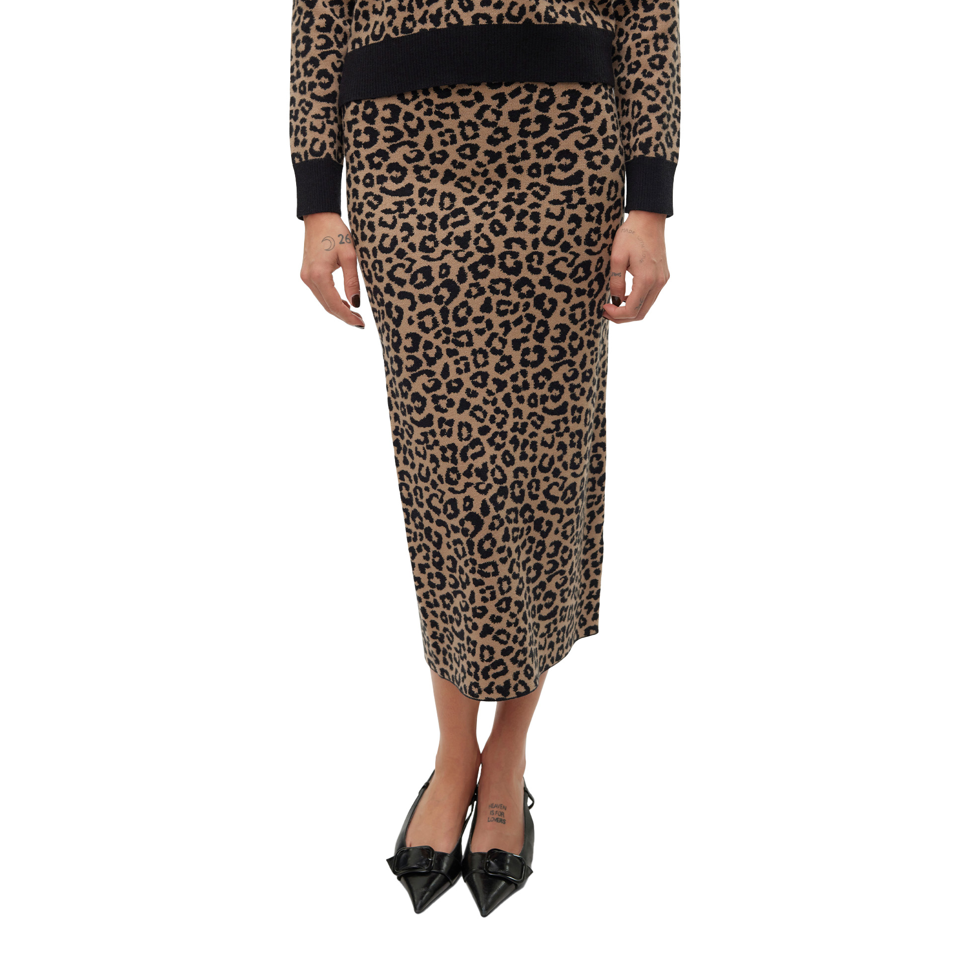 Vero Moda  Saia Aria Art Nw Pencil Rep Black W. Silver Min