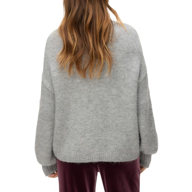 Vero Moda Camisola Ilina O-Neck Handstitch Light Grey