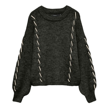 Vero Moda  Camisola Ilina O-Neck Handstitch Peat W. Bir