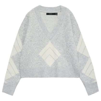 Vero Moda  Camisola Dae V-Neck Light Grey Melange W. Bi