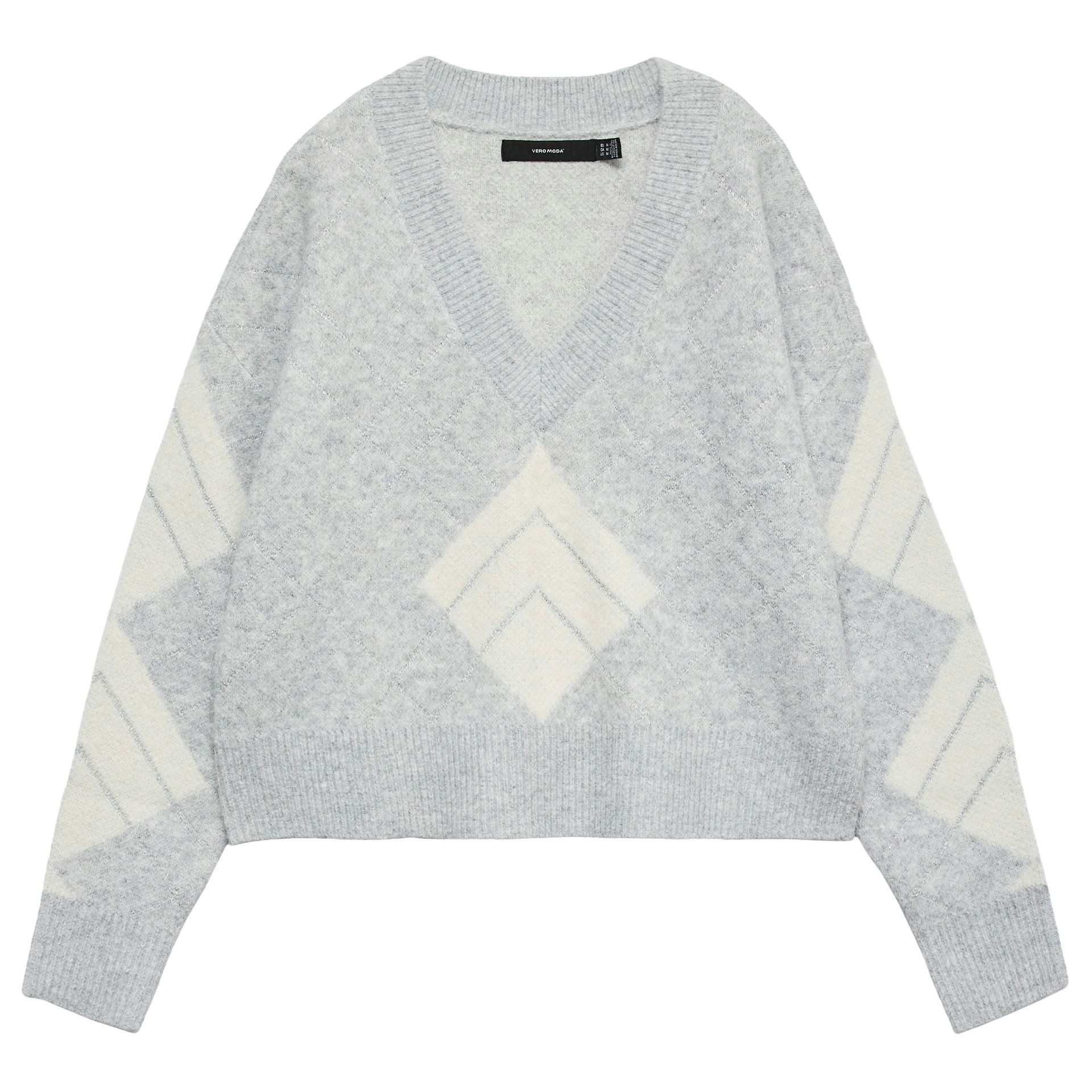 Vero Moda Camisola Dae V-Neck Light Grey Melange W. Bi