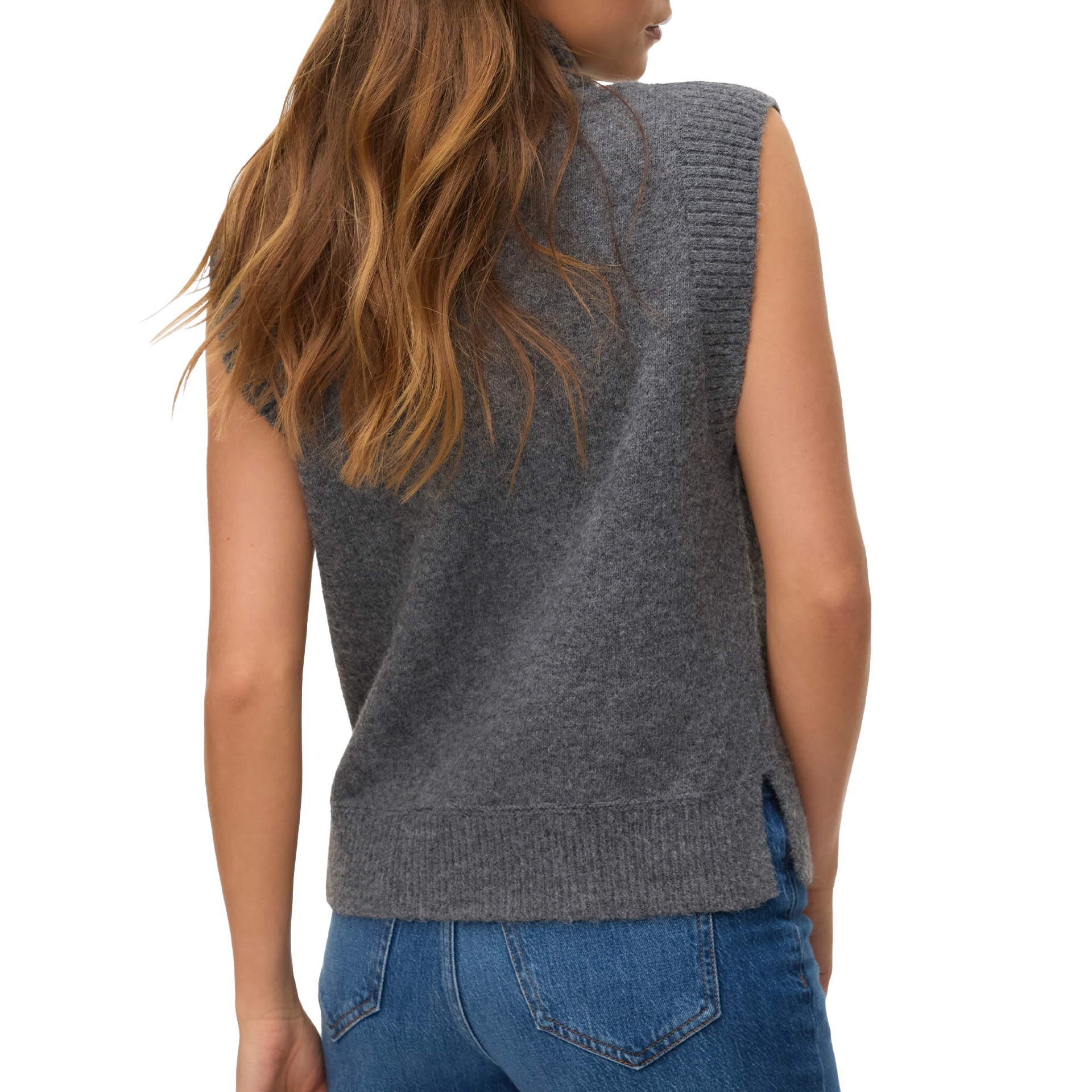 Vero Moda Camisola Vmwow Sl Vest Medium Grey Melange