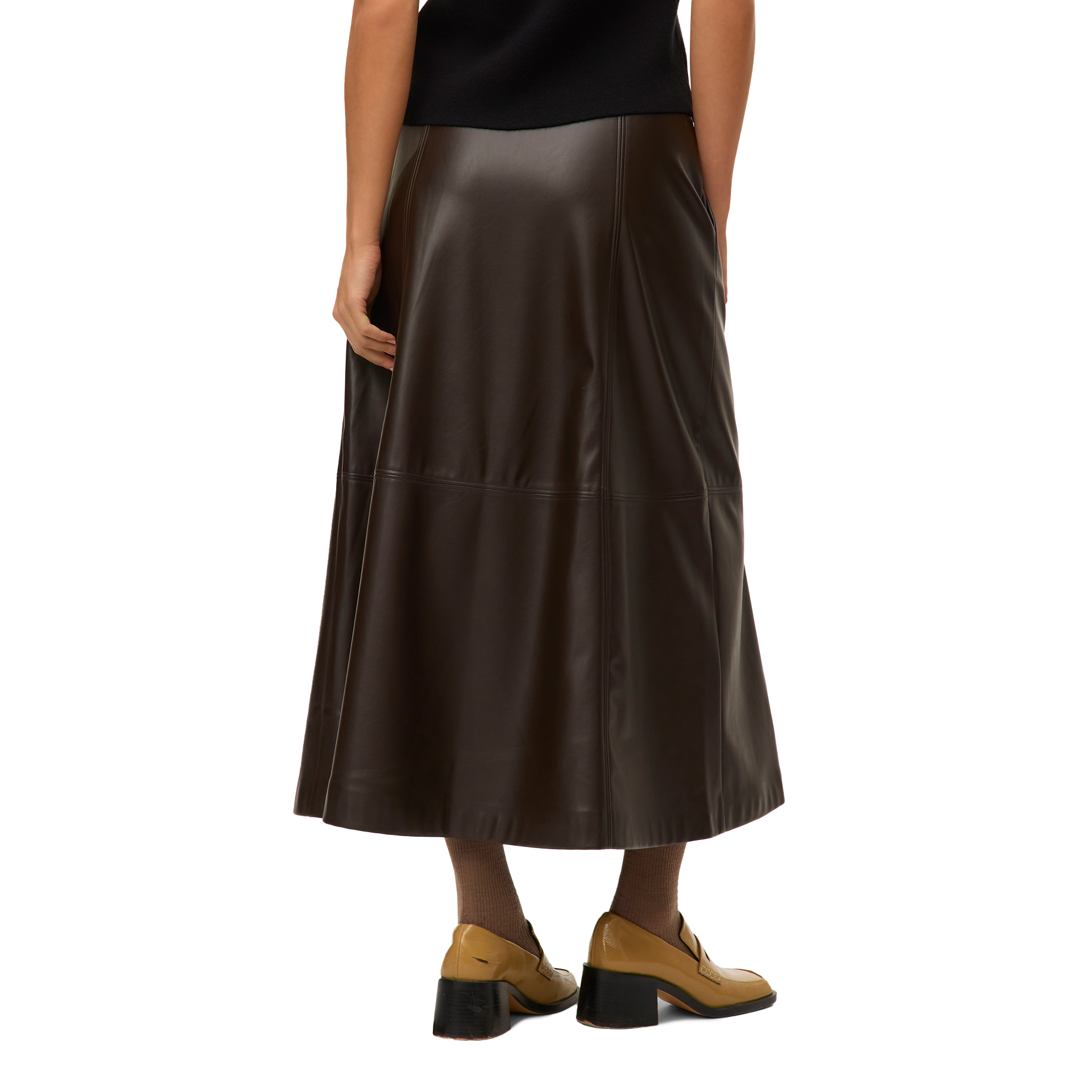 Vero Moda Saia Olive Hw Coated Prm Chocolate Torte