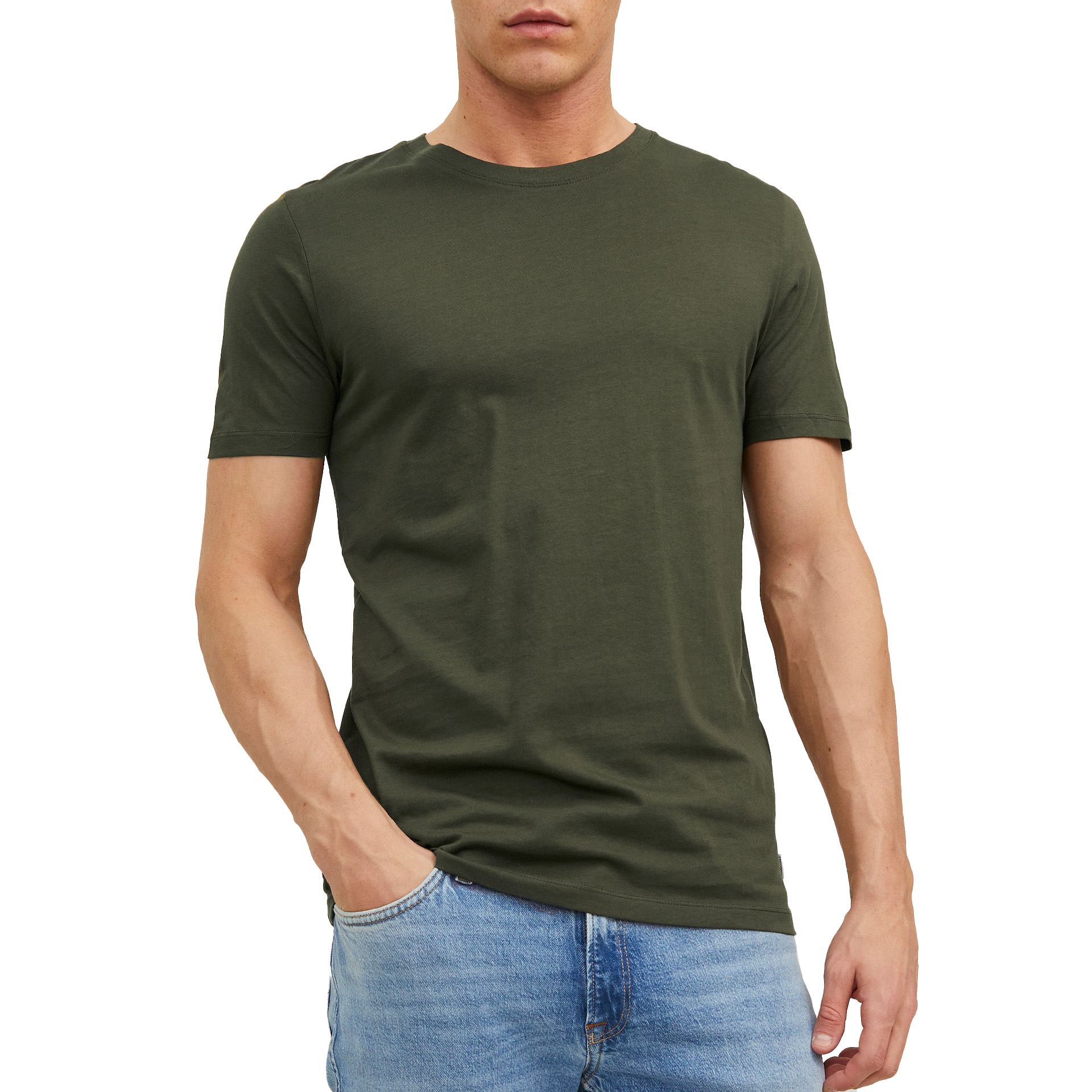 Jack & Jones T-shirt Jjeorganic Basic O-neck Olive Night Slim