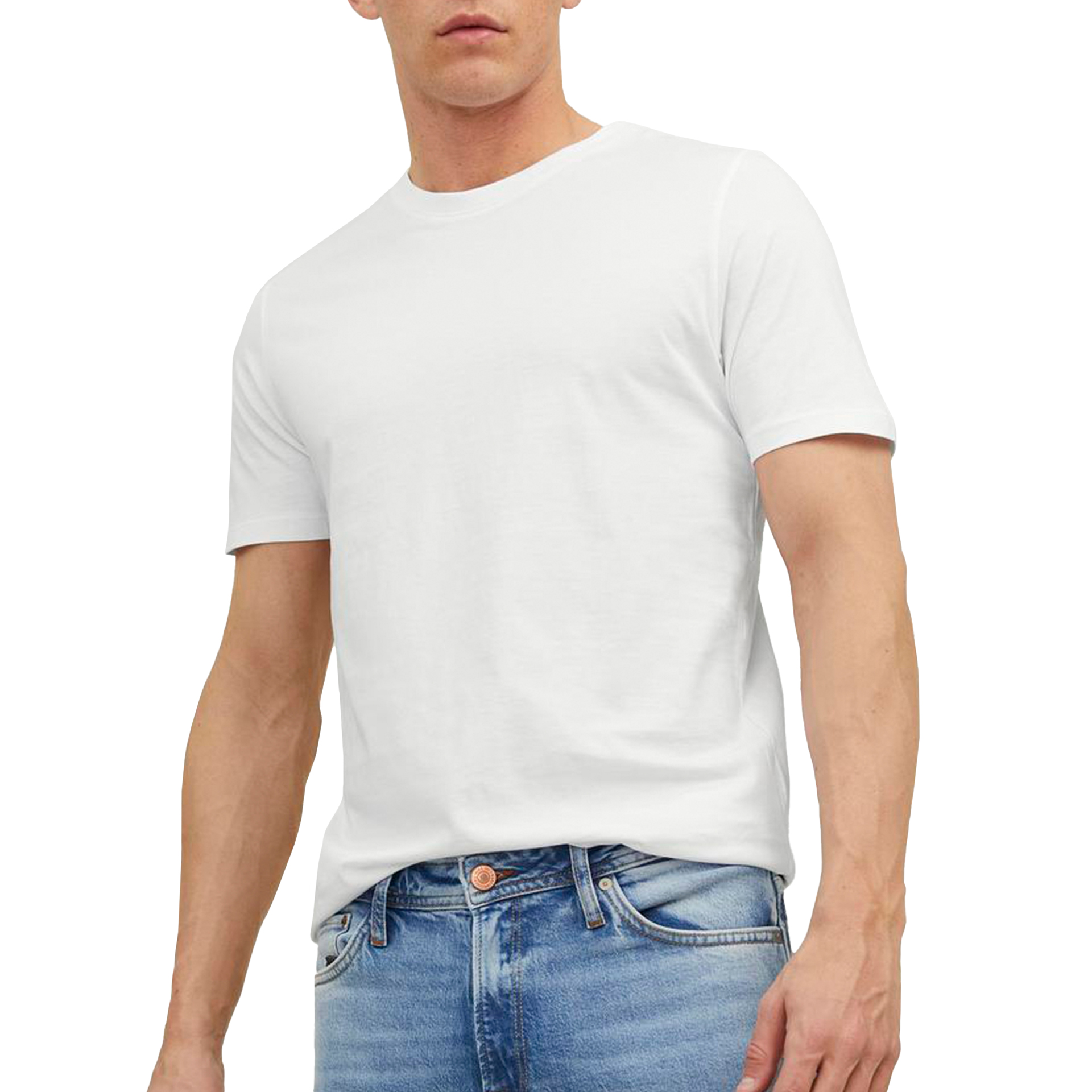 Jack & Jones T-shirt Jjeorganic Basic O-neck White Slim
