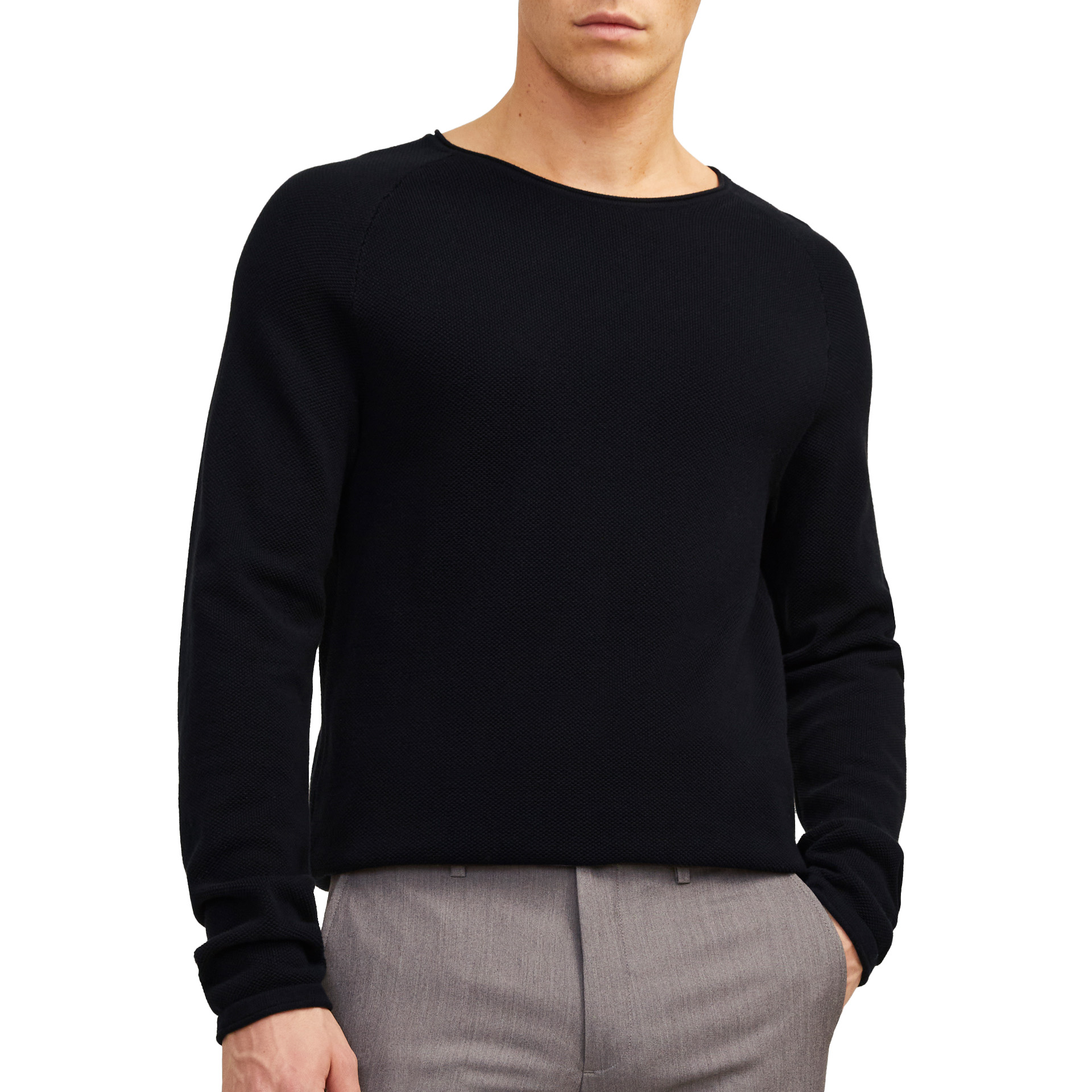 Jack & Jones Camisola Jjehill Knit Crew Neck Black
