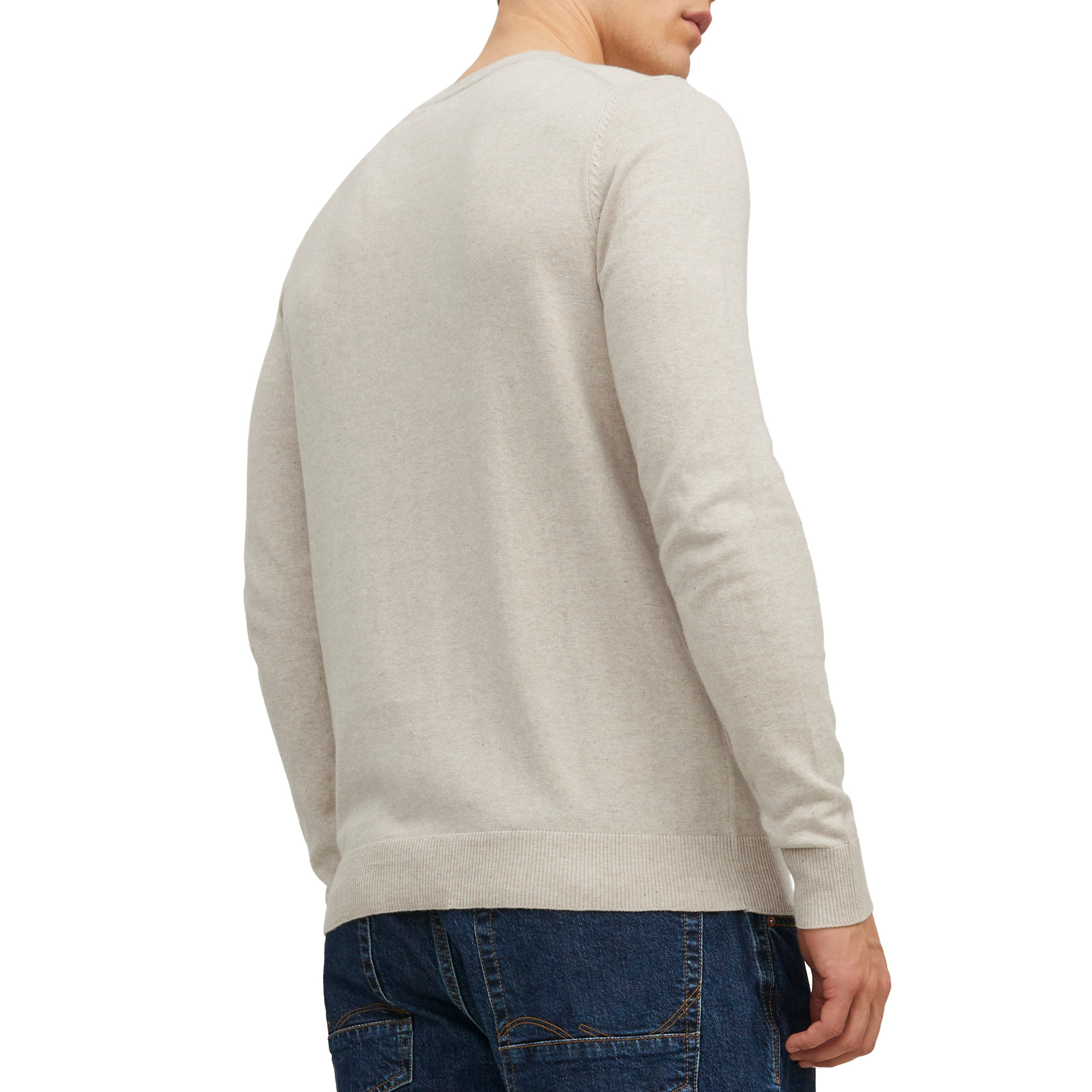 Jack & Jones Camisola Jjeemil Knit Crew Neck Oatmeal Melange