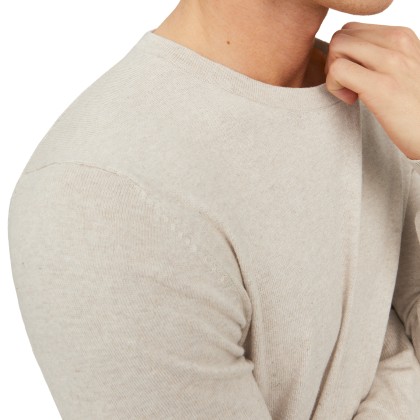 Jack & Jones Camisola Jjeemil Knit Crew Neck Oatmeal Melange