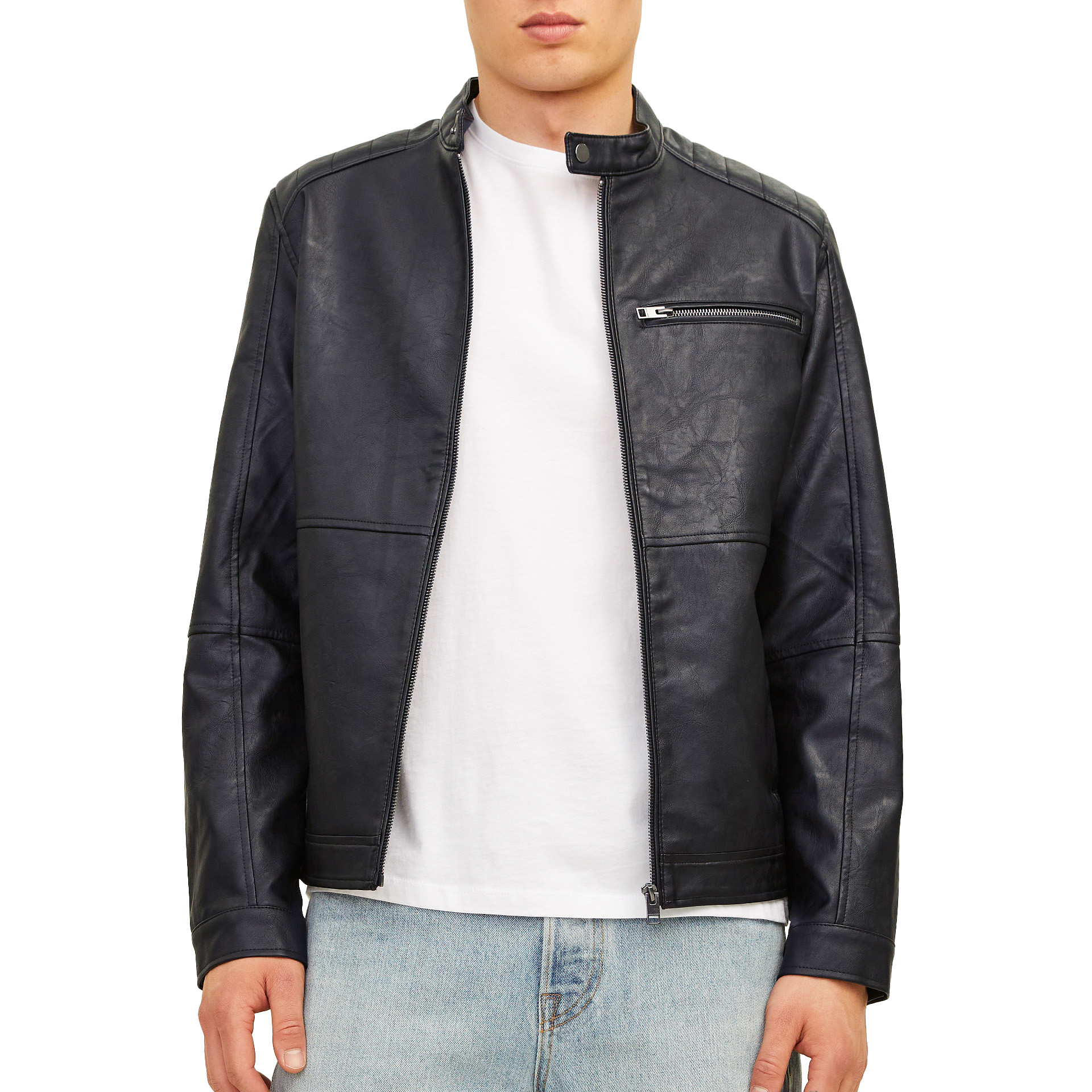 Jack & Jones Casaco Jjedylan Pu Biker Black