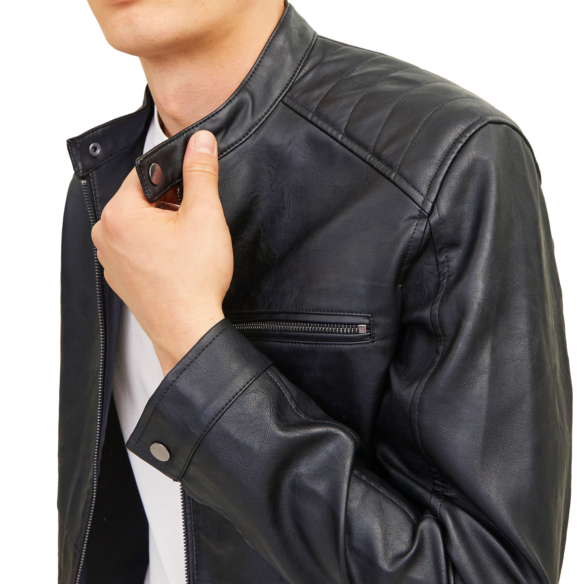 Jack & Jones Casaco Jjedylan Pu Biker Black