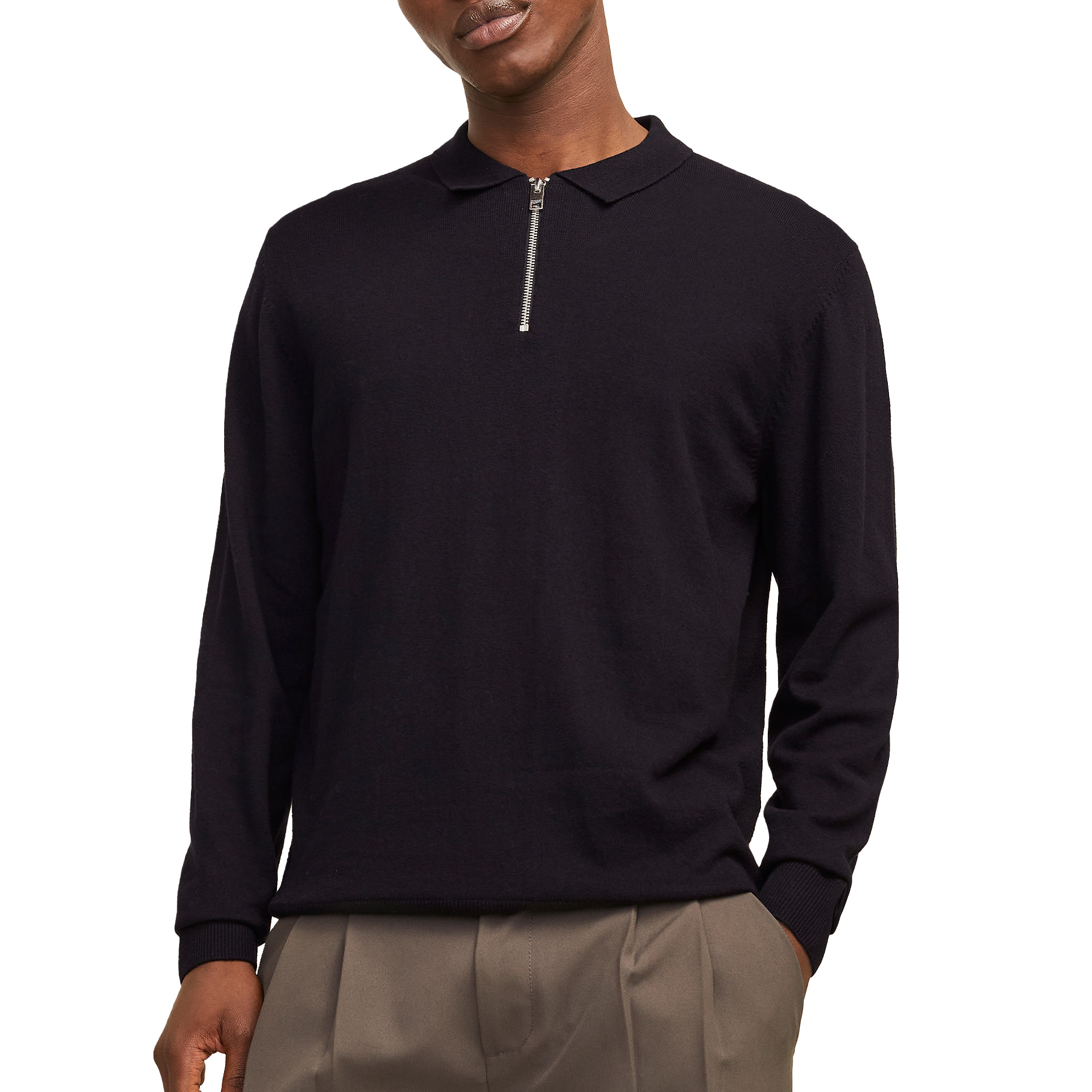 Jack & Jones Polo Jjeemil Knit Half Zip Black