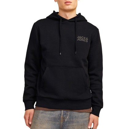 Jack & Jones Sweat Jjecorp Logo Hood Black Small Print/ Black