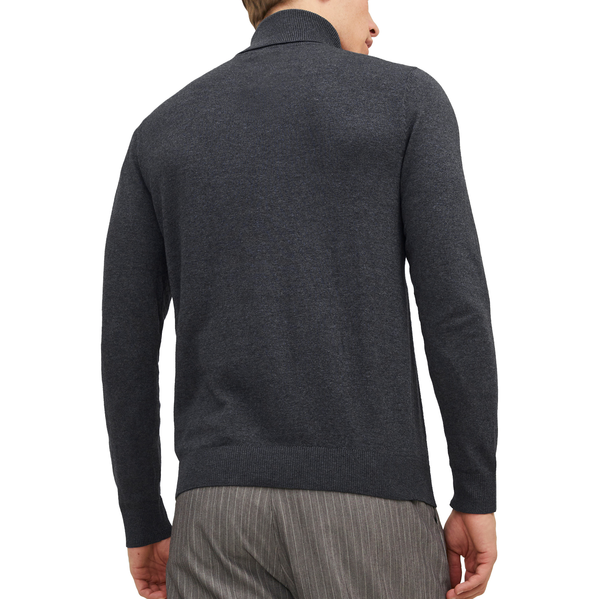 Jack & Jones Camisola Jjeemil Knit Roll Neck Dark Grey Melange