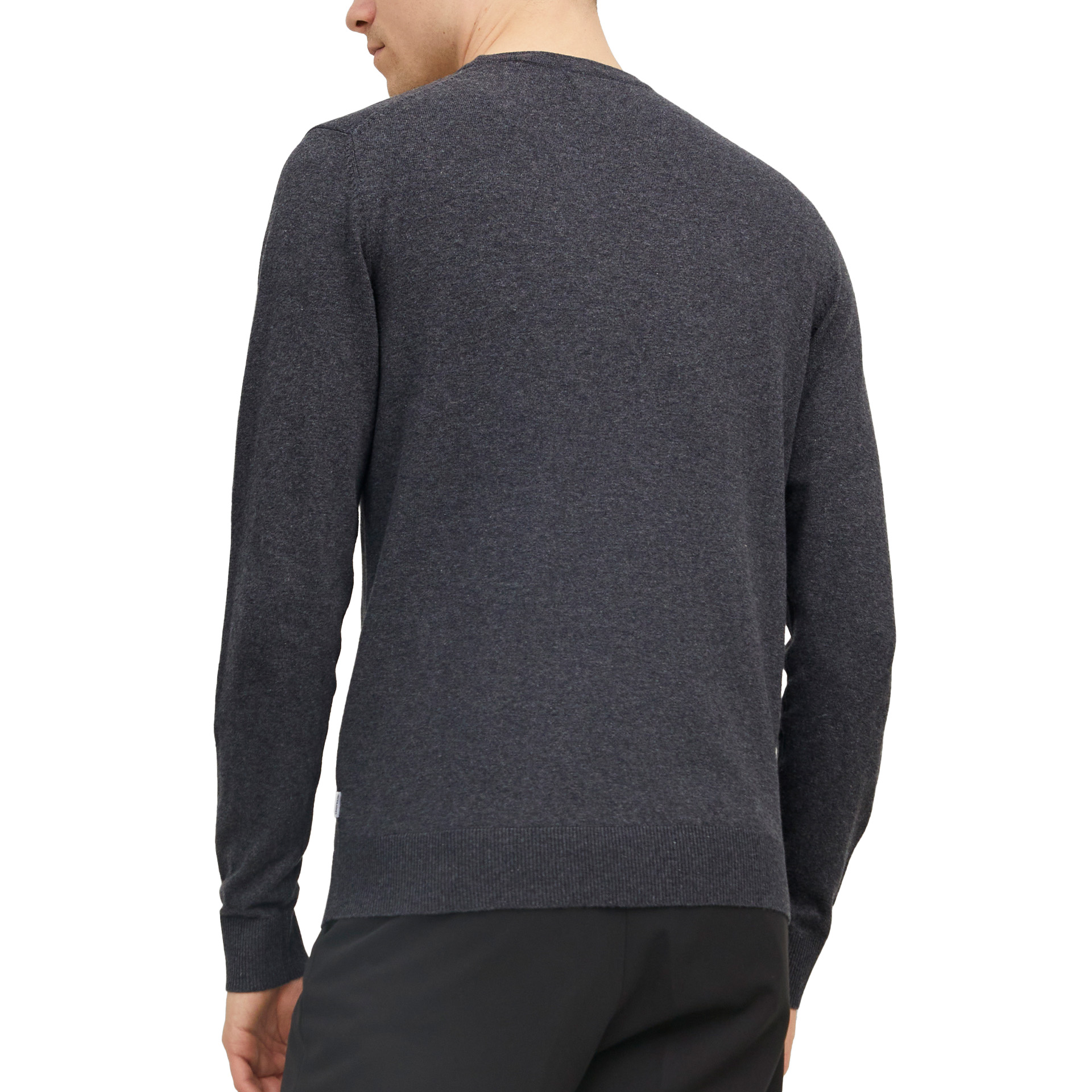 Jack & Jones Camisola Jjeemil Knit Crew Neck Dark Grey Melange
