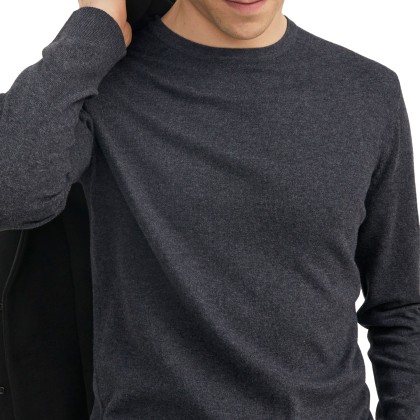 Jack & Jones Camisola Jjeemil Knit Crew Neck Dark Grey Melange