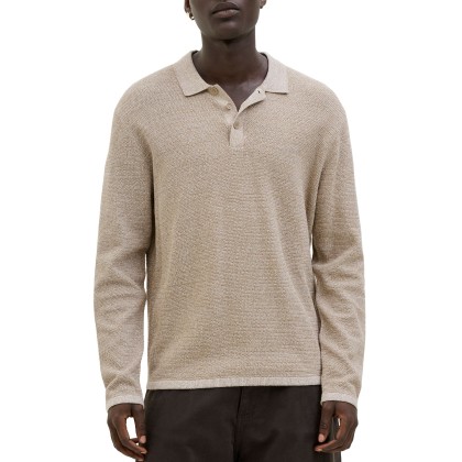 Jack & Jones Polo Jjegeorge Knit Sn Coriander W. White