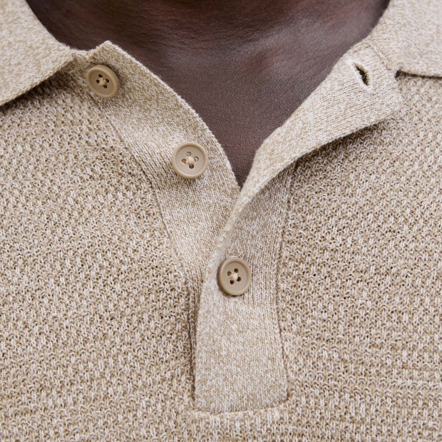 Jack & Jones Polo Jjegeorge Knit Sn Coriander W. White