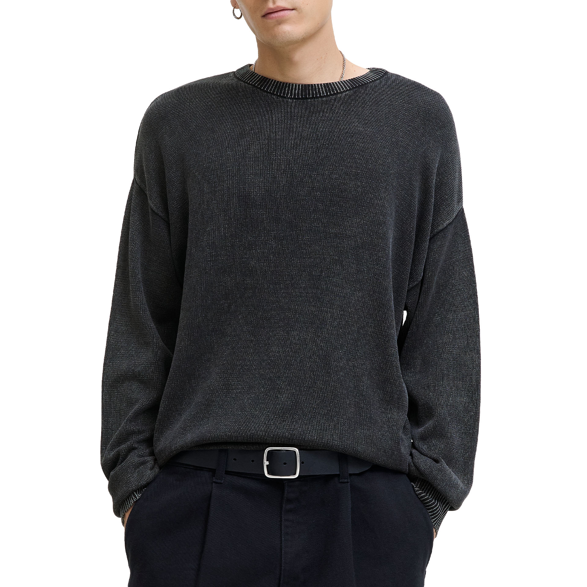 Jack & Jones Camisola Jjecharge Faded Knit Crew Neck Sn Black