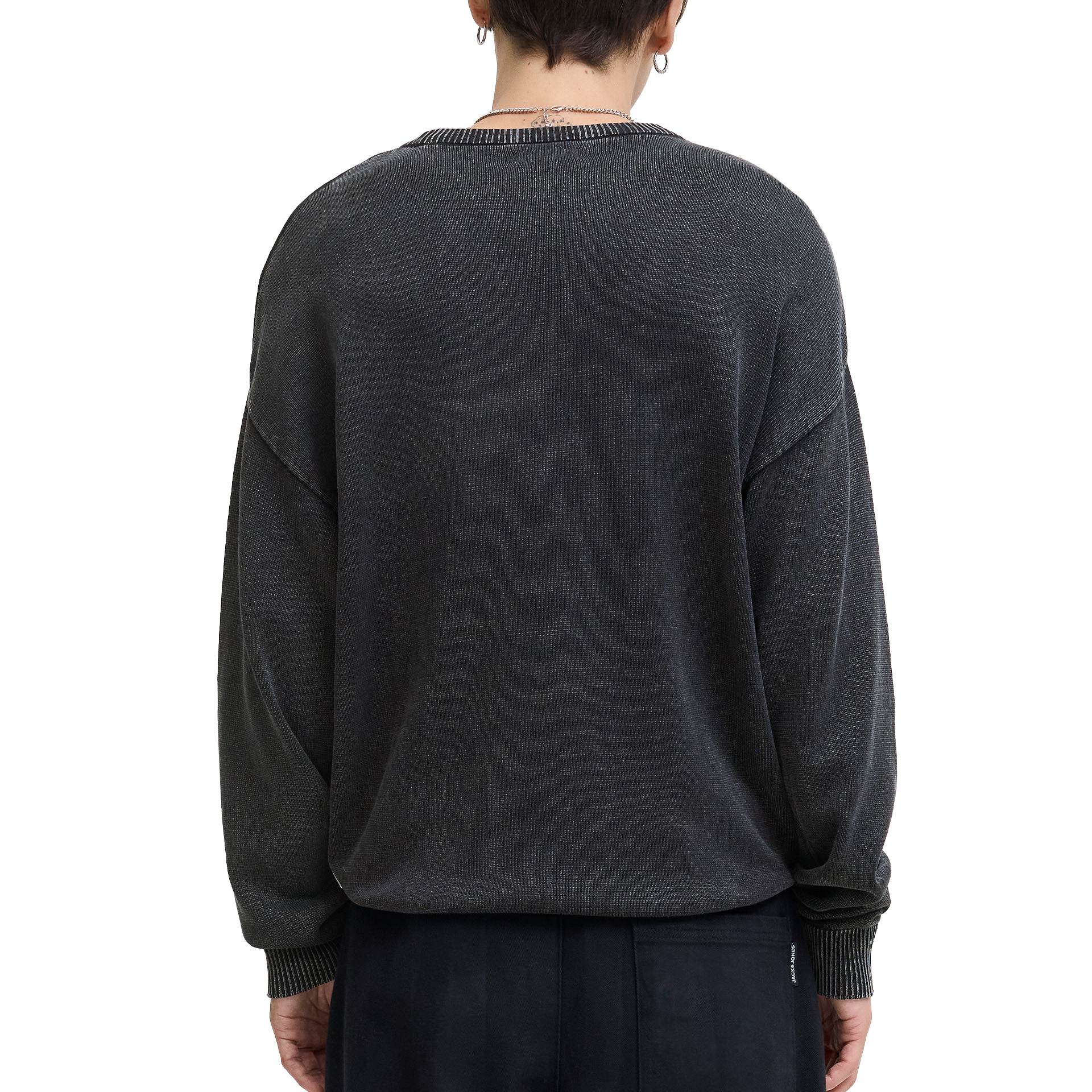 Jack & Jones Camisola Jjecharge Faded Knit Crew Neck Sn Black
