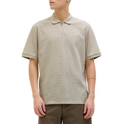 Jack & Jones Polo Jjeaustin Zip Moonbeam Classic
